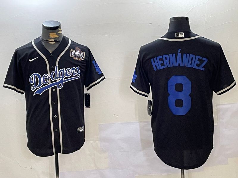 Men Los Angeles Dodgers #8 Hernandez Black Game 2024 Nike MLB Jersey style 11202->los angeles dodgers->MLB Jersey